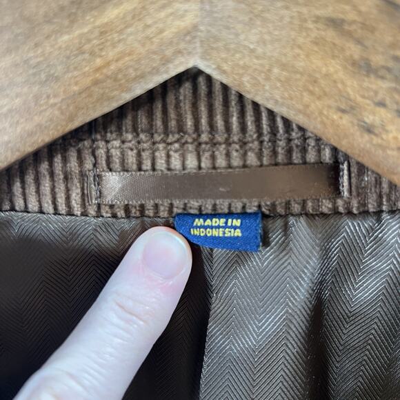 Men's Corduroy Blazer Size XL Chestnut Brown Preppy British Academia Grandpacore - Picture 4 of 10